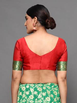 Glemora Green Beautiful Ethnic Wear Silk Blend  Traditional Saree 5