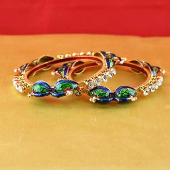 Rajasthani Gokharoo,Kara Churi Meenakari,Moti,Cz,Stone,Bangles 2