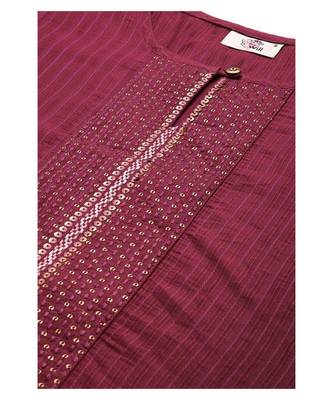 Women Magenta Cotton Blend Fit & Flare Top 5