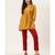 Women Mustard Cotton Blend Fit & Flare Top