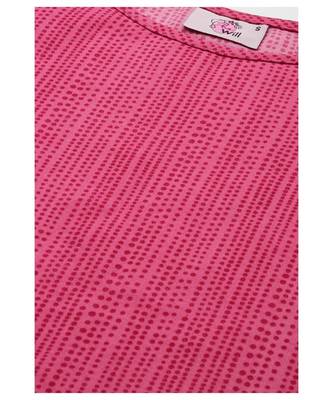 Women Cotton Blend Pink Fit & Flare Top 5