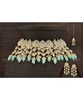 Red kundan Alloy  chocker  pair of Earring  mang tika 1