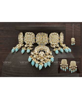 Red kundan Alloy  chocker  pair of Earring  mang tika 1
