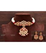 Red pearl Alloy  chocker  pair of Earring