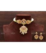 Green pearl Alloy  chocker  pair of Earring