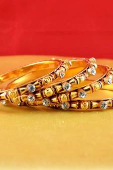 Rajasthani gokharoo,kara churi meenakari,moti,cz,stone,bangles size-2.4,2.6,2.8