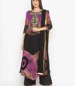 Purple embroidered georgette salwar