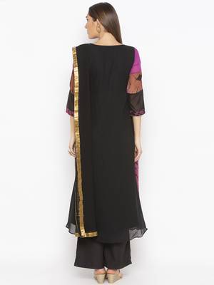 Purple embroidered georgette salwar 3