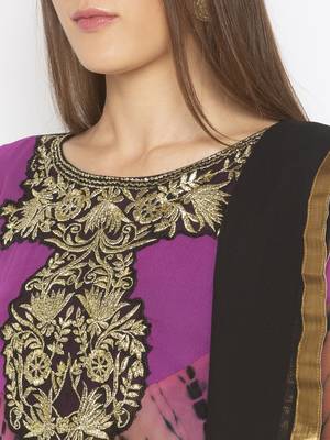 Purple embroidered georgette salwar 4