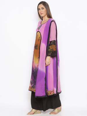 Purple embroidered georgette salwar 2