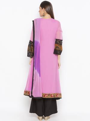 Purple embroidered georgette salwar 3