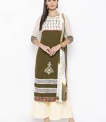 Green embroidered georgette salwar