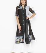 Black embroidered crepe salwar