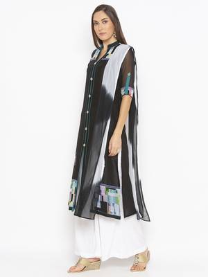 Black embroidered crepe salwar 2