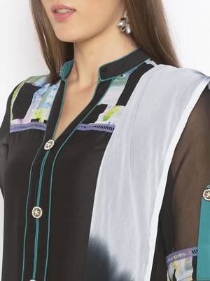 Black embroidered crepe salwar 4