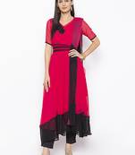 Rani-pink embroidered georgette salwar