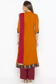 Mustard embroidered georgette salwar