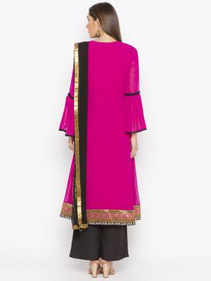 Pink embroidered georgette salwar 3