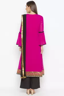 Pink embroidered georgette salwar
