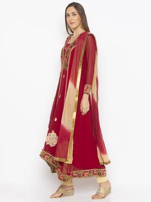 Maroon embroidered georgette salwar 2