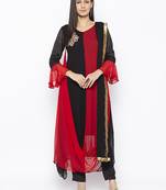 Black embroidered georgette salwar