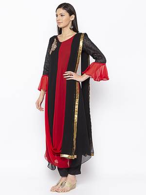 Black embroidered georgette salwar 2