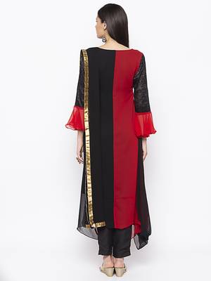 Black embroidered georgette salwar 3