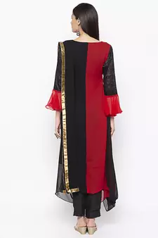 Black embroidered georgette salwar