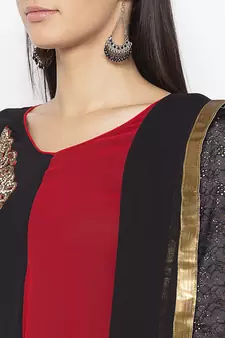 Black embroidered georgette salwar