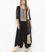 Black embroidered cotton salwar