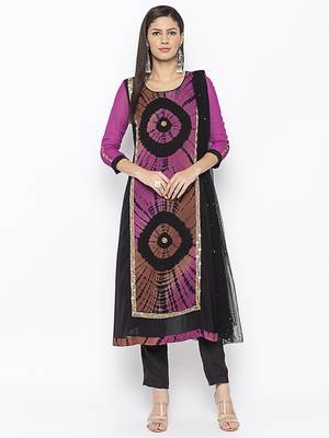 Purple embroidered georgette salwar 1