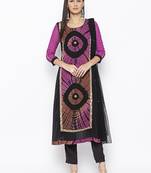 Purple embroidered georgette salwar