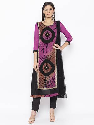 Purple embroidered georgette salwar 2