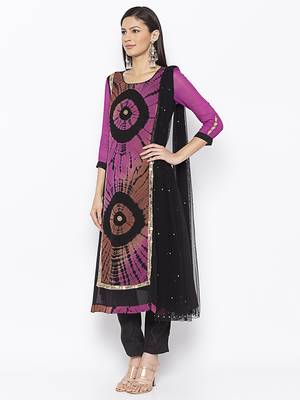 Purple embroidered georgette salwar 3