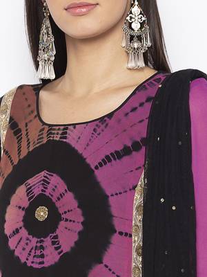 Purple embroidered georgette salwar 4