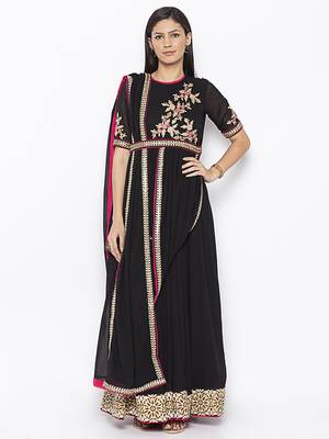 Black embroidered georgette salwar 1