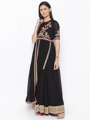 Black embroidered georgette salwar 2