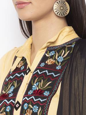 Beige embroidered cotton salwar 4