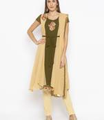 Green embroidered georgette salwar