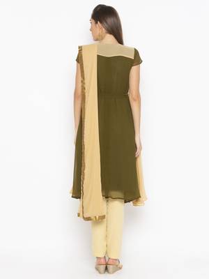 Green embroidered georgette salwar 3