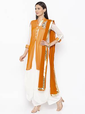 Mustard Embroidered Georgette Punjabi Salwar Suit 2