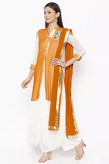 Mustard Embroidered Georgette Punjabi Salwar Suit