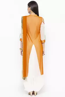 Mustard Embroidered Georgette Punjabi Salwar Suit