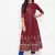 Maroon printed cotton cotton-kurtis