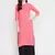 Peach plain rayon kurtas-and-kurtis