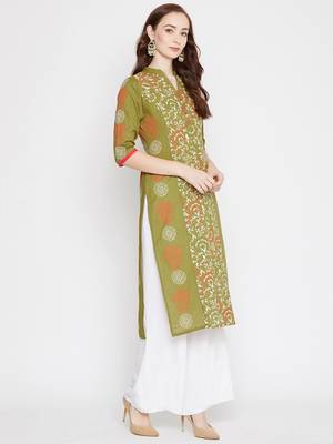 Green printed cotton cotton-kurtis 3