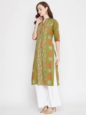 Green printed cotton cotton-kurtis 4