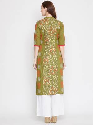Green printed cotton cotton-kurtis 5