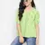 Green embroidered cotton cotton-tops
