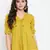 Mustard embroidered cotton cotton-tops
